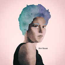 Retrato de Kim Novak - Acuarela sin acuarela. Een project van  van Fernando Lorente Domínguez - 30.09.2019