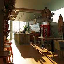 Tasty Poke Bar. 3D, Architecture, Digital Architecture, Interior Architecture, Creativit, Design, and Graphic Design project by Luis Sosa Llopis - 10.02.2019