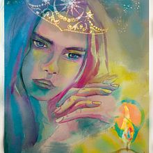 Mi proyecto de este curso forma parte de una serie de angeles femeninos, esta es arcangelina esperanza.. Artistic Drawing project by MONICA JALDO CORBALAN - 10.03.2019