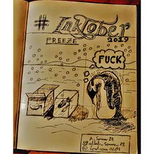 #INKTOBER 2019 DIA 4 (CONGELAR). . Desen, Desen artistic, Design de caractere & Ilustrație tradițională de Alberto Serrano Casaus - 10.04.2019
