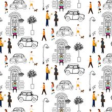 Patrón Vendedor ambulante. Un proyecto de Diseño gráfico, Ilustración vectorial y Pattern Design de Ericka Ramos Salas - 04.10.2019
