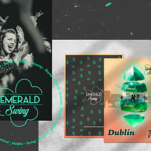 Branding e ilustración para Emerald Swing Festival. Br, ing, Identit, Collage, Creativit, Art Direction, Graphic Design, Digital Illustration, Vector Illustration, Motion Graphics, and Pattern Design project by Nadia Beltran de Lubiano - 10.06.2019