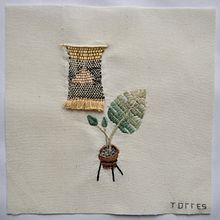 Tapices bordados con plantas. Embroider project by Adriana Torres - 12.01.2015