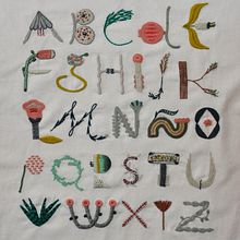 Alfabeto Botánico. Embroider, T, and pograph project by Adriana Torres - 02.01.2019