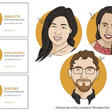 Tarjetas de visita y avatars. Design, Traditional illustration, and Digital Illustration project by Sara Jotabé - 09.09.2019