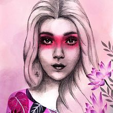 Mi Proyecto del curso: Retrato con lápiz, técnicas de color y Photoshop. Een project van Tekening met potlood van Andy Monroc - 09.10.2019