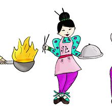 COCINERAS ORIENTALES.... Design de personagens projeto de Florencia Bovio - 11.10.2019