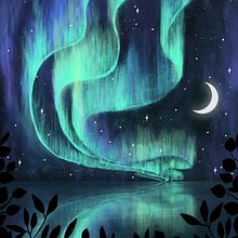 Aurora Boreal. Drawing, Traditional illustration, and Digital Illustration project by Valeria Araya - 10.11.2019