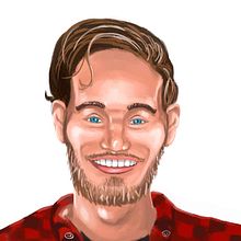 Caricatura de Pewdiepie. Ilustração tradicional e Ilustração digital projeto de Bryan Miguel Machorro León - 13.10.2019