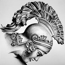 Aquiles, dibujo a bolígrafo. Artistic Drawing project by Sara Medina Rodríguez - 06.24.2019