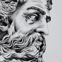 Neptuno, dibujo a bolígrafo. Artistic Drawing, Portrait Drawing, and Realistic Drawing project by Sara Medina Rodríguez - 05.26.2019