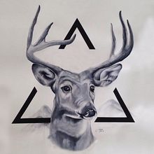 Venado en acuarela decoración de interiores.. Watercolor Painting project by Jobana Vazquez Jasso - 10.15.2019