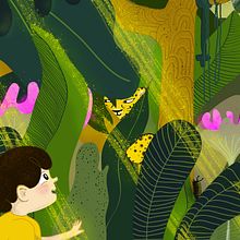 My friend the Jaguar. Een project van  Artistieke tekening, Ontwerp van personages, Kinderillustratie, Digitale illustratie,  Tekening, Traditionele illustratie, Stor y telling van Karolina Śliwa - 15.10.2019