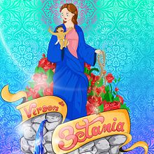 Virgen de Betania. Traditional illustration, Digital Illustration, Children's Illustration, and Vector Illustration project by Ronald Ramirez - 02.10.2018
