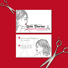 Tarjeta de visita Peluquería Lola Durán. Br, ing, Identit, Design, Graphic Design, and Advertising project by Celia Macías - 10.17.2019