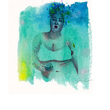 La nascita de Venere. Un proyecto de Arte urbano, Bellas Artes, Ilustración tradicional, Ilustración digital, Pintura y Pintura a la acuarela de constanza quantin - 07.07.2019