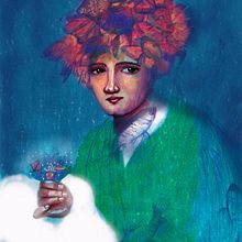 Niñx con peces en la cabeza y planetas en la mano . Seni Jalanan, Seni Rupa, Ilustrasi tradisional, Ilustrasi Digital, Lukisan, Dan Lukisan Cat Air proyek oleh constanza quantin - 10.10.2019