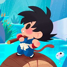 Dragon Ball . Traditional illustration, Digital Illustration, and Children's Illustration project by Luján Fernández - 10.19.2019