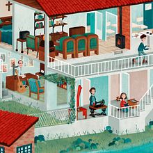 LA CASA FAMILIAR · RUTA LITERARIA MIQUEL MARTÍ I POL. Traditional illustration project by Ana Beatriz Reina Rojas - 01.21.2018