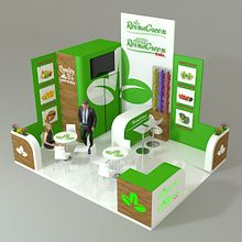 ReinaGreen stand design Fruit Attraction 2017. Decoration, Art Direction, Interior Design, Furniture Design, Making, Graphic Design, and 3D Modeling project by Verónica Carrasco de Pablo - 10.18.2017