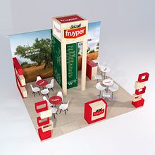 Fruyper stand design Alimentaria 2018. Un proyecto de Diseño de interiores, Diseño, creación de muebles					, Diseño editorial, Diseño gráfico y Modelado 3D de Verónica Carrasco de Pablo - 16.04.2018