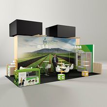 Murciana de Vegetales stand design Fruit Attraction 2018. Un proyecto de 3D, Decoración de interiores, Dirección de arte, Diseño de interiores, Diseño, creación de muebles					, Diseño gráfico y Modelado 3D de Verónica Carrasco de Pablo - 23.10.2018