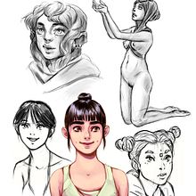 Recopilación de bocetos . Animation, 2D Animation, Fine Arts, Concept Art, Drawing, Character Design, and Traditional illustration project by Gaspar Satorres Gil - 10.22.2019