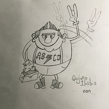 Mi Proyecto del curso: El Abuelo Rockero. Drawing, Pencil Drawing, Character Design, and Traditional illustration project by Arturo Quijano - 10.24.2019
