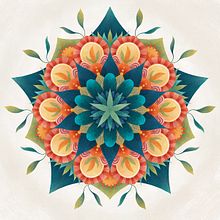 MANDALA HOJAS. Traditional illustration project by Ana Beatriz Reina Rojas - 10.25.2018