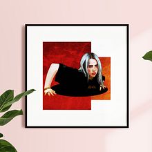 Digital portrait . Billie Eilish.. Graphic Design, and Digital Illustration project by Paula Vargas - 10.25.2019