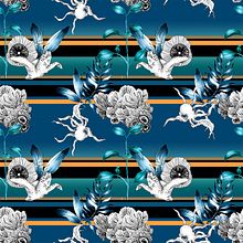 Textile Pattern: Marine. Design, Traditional illustration, and Pattern Design project by Priscila Zavadil - 10.29.2019