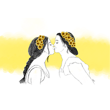 Sisters. Drawing, Artistic Drawing, Portrait Drawing, Design, Character Design, Graphic Design, and Traditional illustration project by Celia Macías - 10.29.2019
