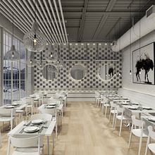 Restaurante nórdico. Un progetto di Modellazione 3D e Interior design di Alejandro Soriano - 29.10.2019