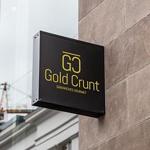Take away "Gold Crunt" - Identidad corporativa. Un progetto di Br, ing, Br, identit, Design di loghi e Graphic design di Sara de la Iglesia Gómez - 31.10.2019