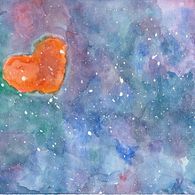 Mi Proyecto del curso: Planeta con Forma de Corazón. Projekt z dziedziny Malowanie akwarelą użytkownika Ornella Vera - 05.11.2019