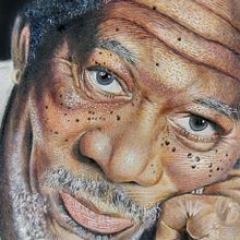 Morgan Freeman... unos de mis favoritos. Realistic Drawing, Traditional illustration, Fine Arts, Pencil Drawing, Drawing, Portrait Drawing, Artistic Drawing, and Colored Pencil Drawing project by Luis Enrique Paucar - 10.27.2019