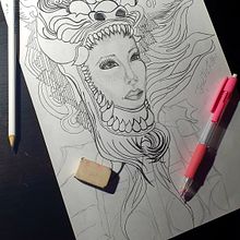 Luci en proceso. Desenho a lápis projeto de Jessica Palomino Ferreyra - 06.11.2019
