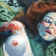 Ofelia. Een project van  Beeldende kunst, Traditionele illustratie, Schilderij,  Acr y lschilderij van Fernando Vicente - 06.11.2019