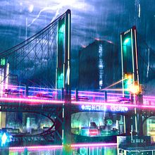 Wired (escena Cyberpunk). Concept Art project by Koke Nunez - 11.07.2019