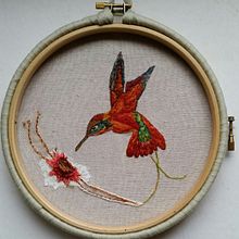 Oiseaux. El colibrí.. Embroider project by Marisa Merino - 11.07.2019