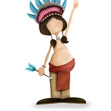 Native american indian character. Een project van Kinderillustratie van albert porras - 08.11.2019