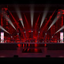 3D INTERIOR RENDER: Diseño Escenografía. Ein Projekt aus dem Bereich 3D, Kreativität, 3-D-Design, Bühnendekoration, Events und 3-D-Modellierung von Alfonso García - 08.11.2019