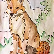 Zorro culpeo en acuarela. Pintura em aquarela projeto de Victoria Alejandra - 10.08.2019