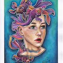 Peces morados. Un progetto di Illustrazione tradizionale e Illustrazione infantile di Verónica Fernández Millos - 10.11.2019