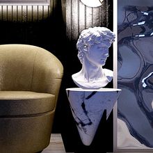My project in Interior Design for Restaurants course. Un proyecto de Modelado 3D, Fotografía arquitectónica, Diseño digital, Diseño de interiores, Escultura y Escenografía de kai_emkie - 15.10.2020