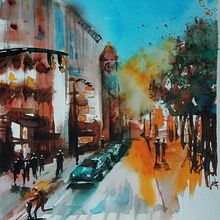 Mi Proyecto del curso: Paisajes urbanos en acuarela. Street Art project by Olimpia Manjón - 11.19.2019