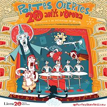 LICEU OPERA BARCELONA. Cartel puertas abiertas 2019. Un progetto di Design di poster , Character design e Illustrazione vettoriale di Juanma García Escobar - 15.11.2019