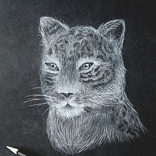 Dibujos de Animales Realistas Blanco Sobre Negro. Un progetto di Disegno artistico e Disegno realistico di Natalia Osuna Pérez - 23.11.2019