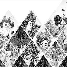 Los días en un patrón de rombos. Traditional illustration, Artistic Drawing, and Art Direction project by Ale Lagos - 10.20.2017