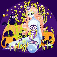 Spooky Season. Un proyecto de Dibujo, Dibujo artístico, Diseño de personajes, Ilustración tradicional e Ilustración digital de Martina Velázquez - 26.11.2019